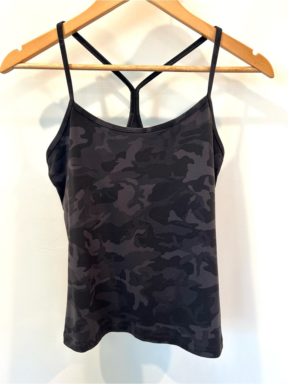 Lulu Lemon Black Camo Tank with Built in Bra